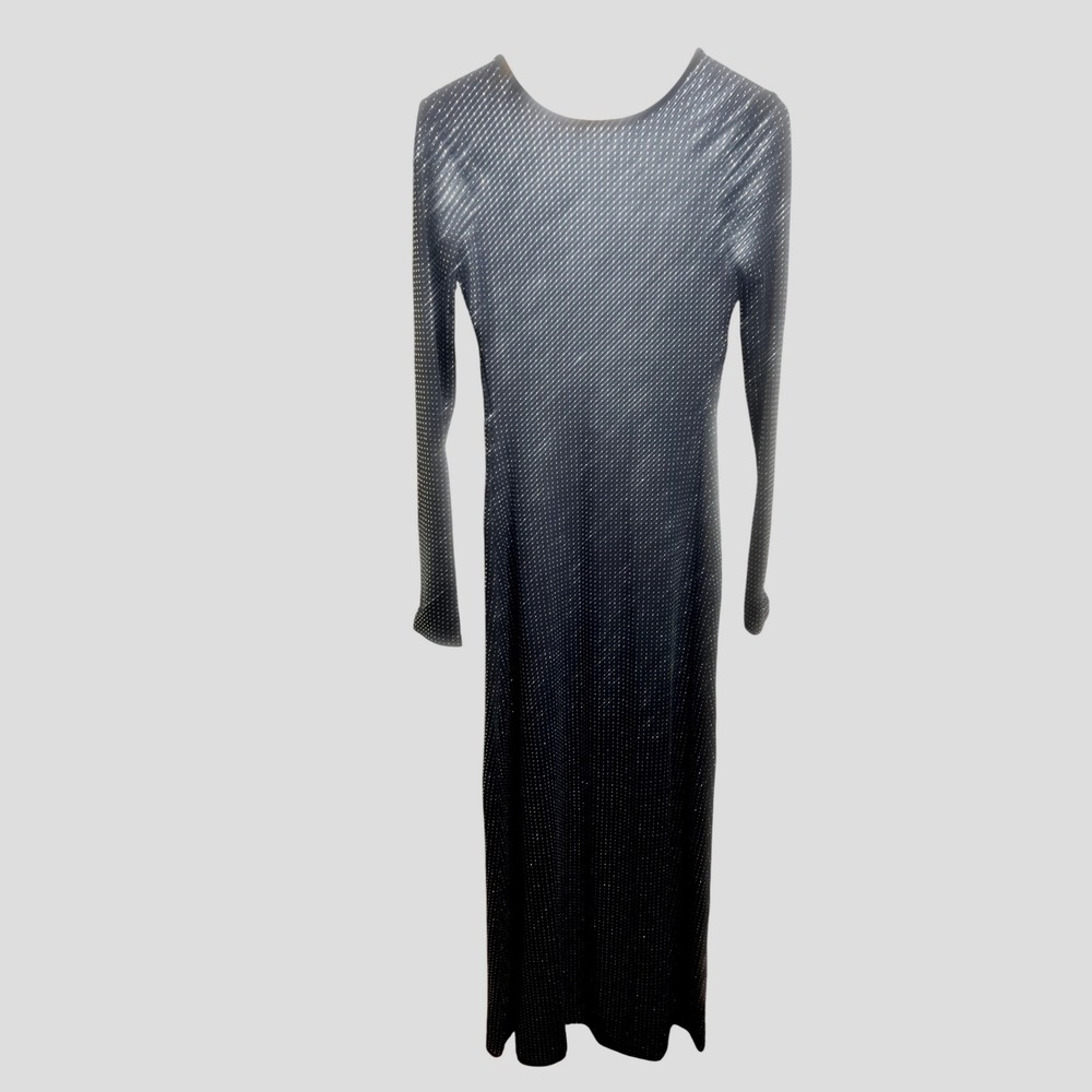 WEWOREWHAT Backless Gown Crystal Spandex Dress‎ Black Womens Size 2